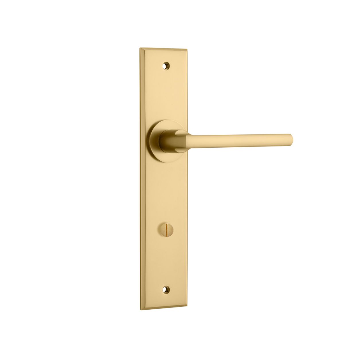 15282P85 - Baltimore Lever - Chamfered Backplate - Brushed Brass - Privacy