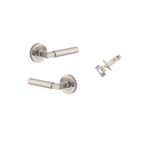 0349KIBPRIV60 - Berlin Lever - Round Rose Privacy Kit (Inbuilt Privacy) - Satin Nickel - Privacy