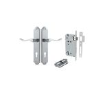 12422KENTR60KK - Stirling Lever - Shouldered Backplate Entrance Kit with High Security Lock - Brushed Chrome - Entrance