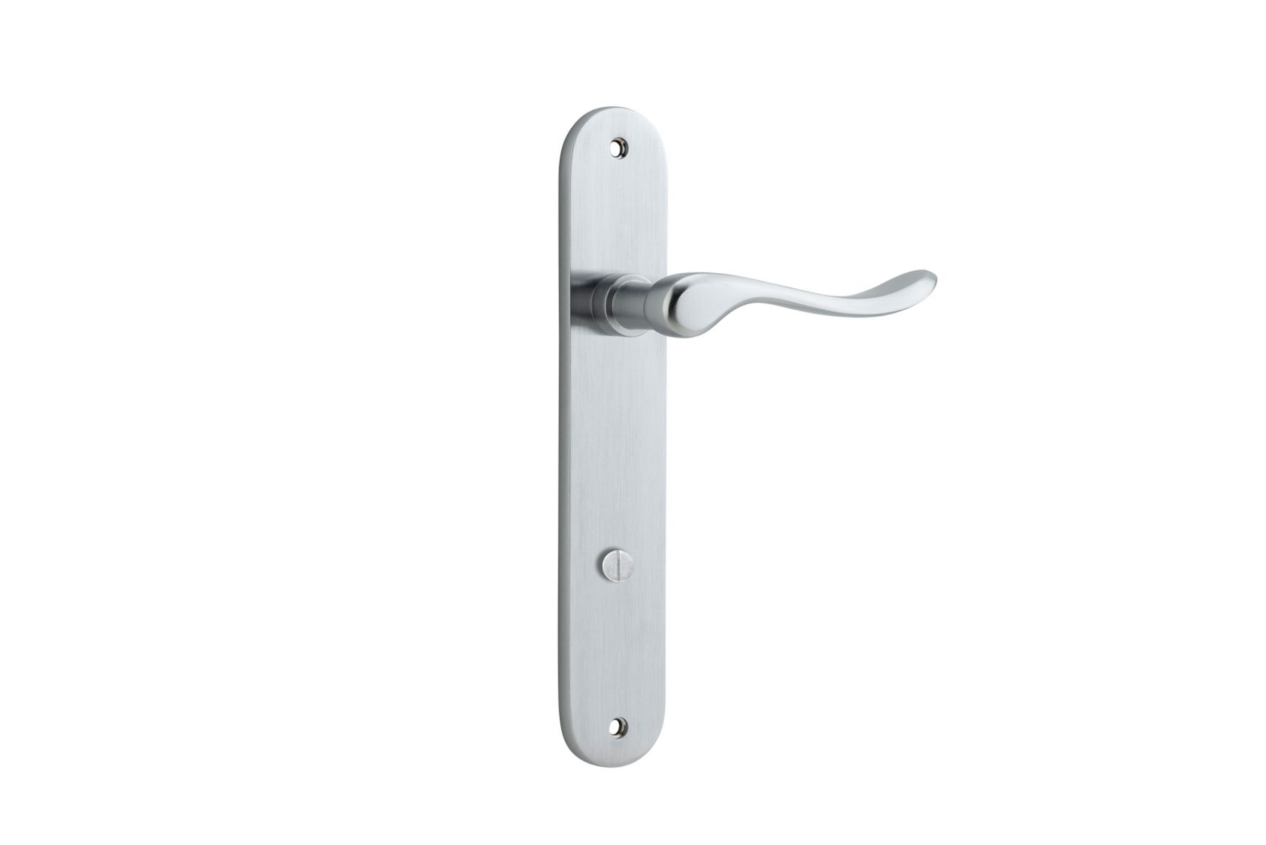 12424P85 - Stirling Lever - Oval Backplate - Brushed Chrome - Privacy