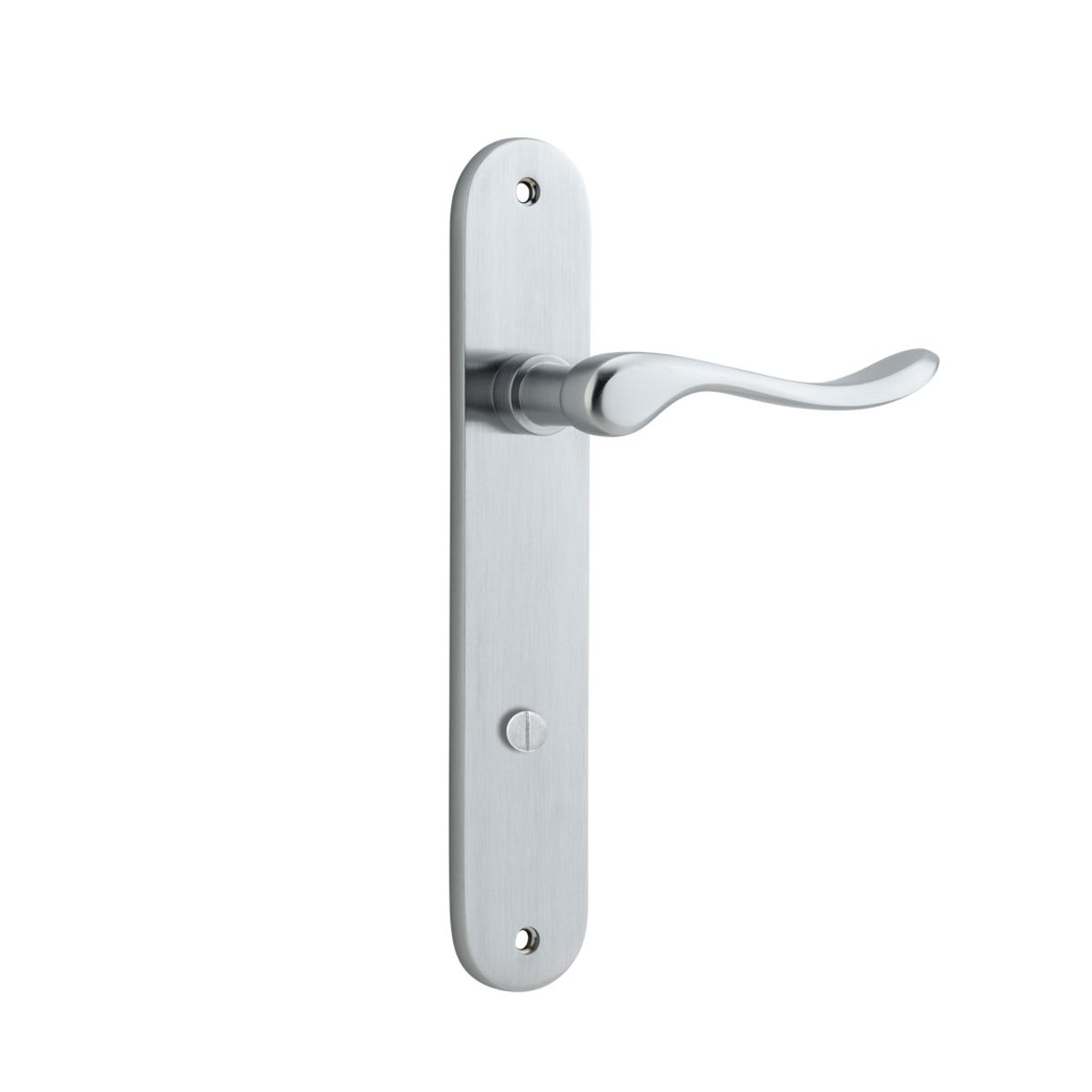12424P85 - Stirling Lever - Oval Backplate - Brushed Chrome - Privacy