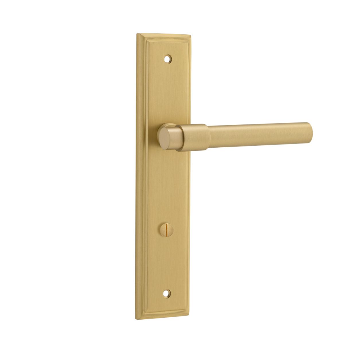 16402P85 - Helsinki Lever - Stepped Backplate - Brushed Gold PVD - Privacy