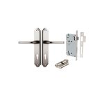 14720KENTR60KK - Annecy Lever - Shouldered Backplate Entrance Kit with High Security Lock - Satin Nickel - Entrance