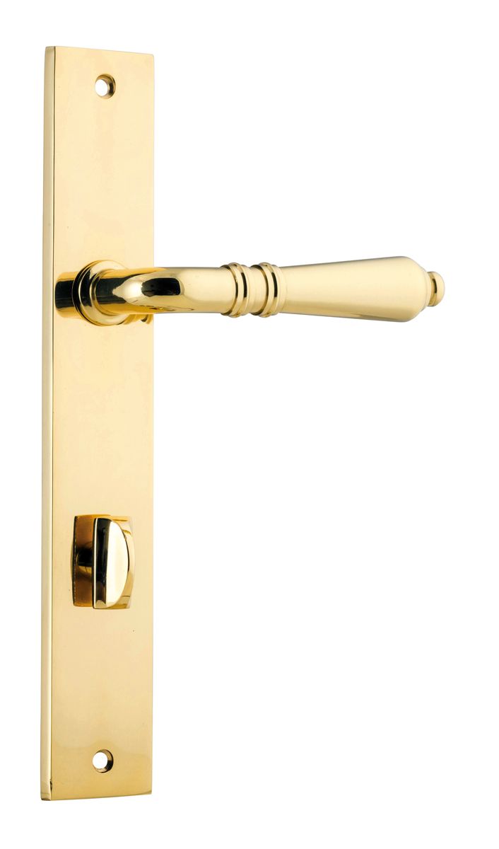 10200P85 - Sarlat Lever - Rectangular Backplate - Polished Brass - Privacy