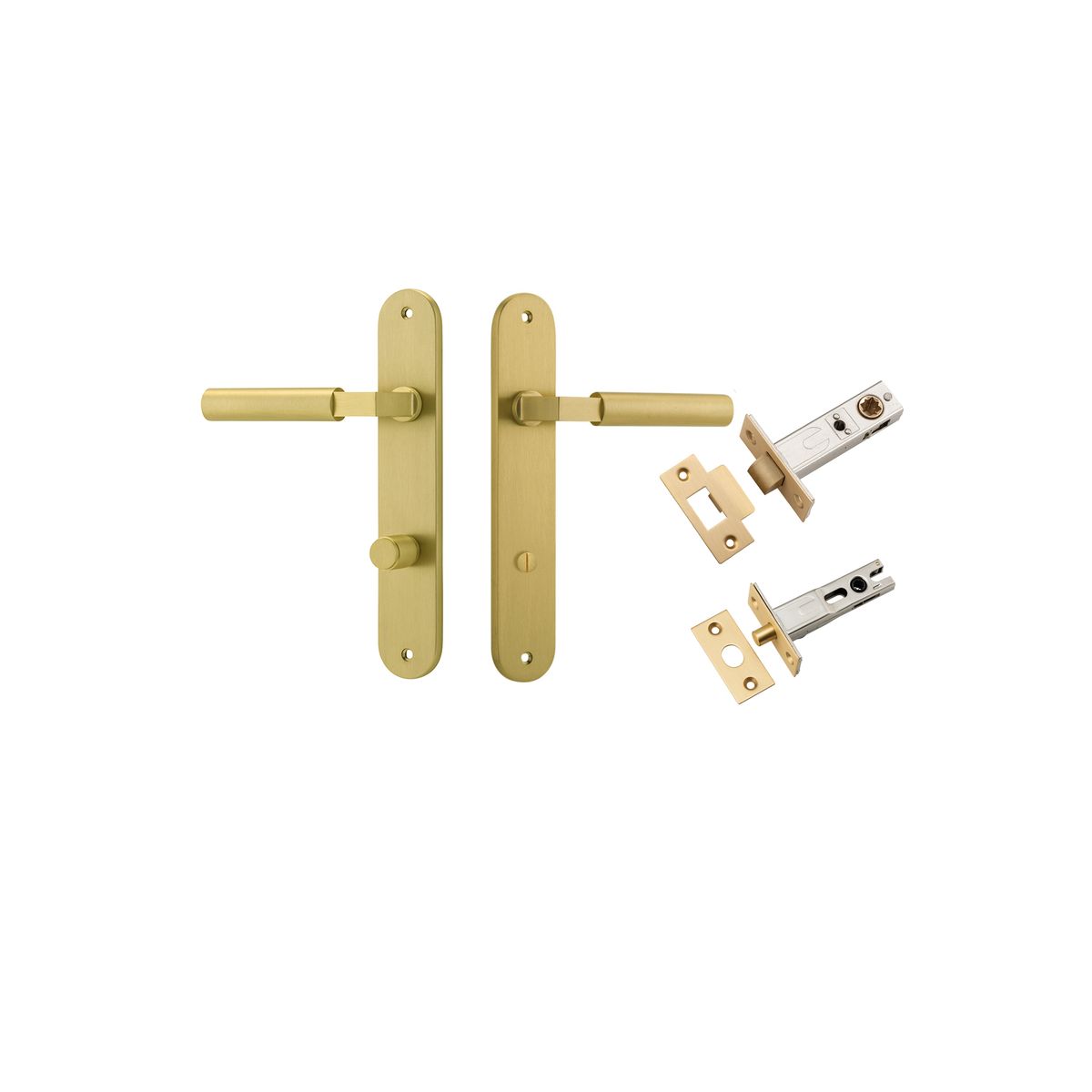 16266KPRIV60 - Berlin Lever - Oval Backplate Privacy Kit - Brushed Gold PVD - Privacy