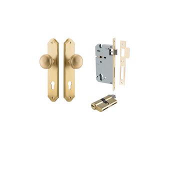 Paddington Knob - Shouldered Backplate Entrance Kit with High Security Lock