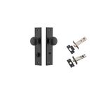 12946KPRIV60 - Cambridge Knob - Chamfered Backplate Privacy Kit with Privacy Turn - Matt Black - Privacy