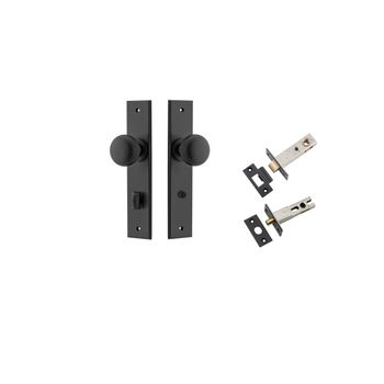 Cambridge Knob - Chamfered Backplate Privacy Kit with Privacy Turn