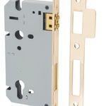 6031 - 85mm Euro Roller Mortice Lock - 60mm Backset - Polished Brass