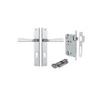 12372KENTR60KT - Copenhagen Lever - Rectangular Backplate Entrance Kit with High Security Lock - Brushed Chrome - Entrance