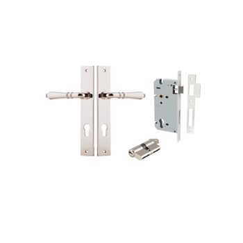 Sarlat Lever - Rectangular Backplate Entrance Kit with High Security Lock