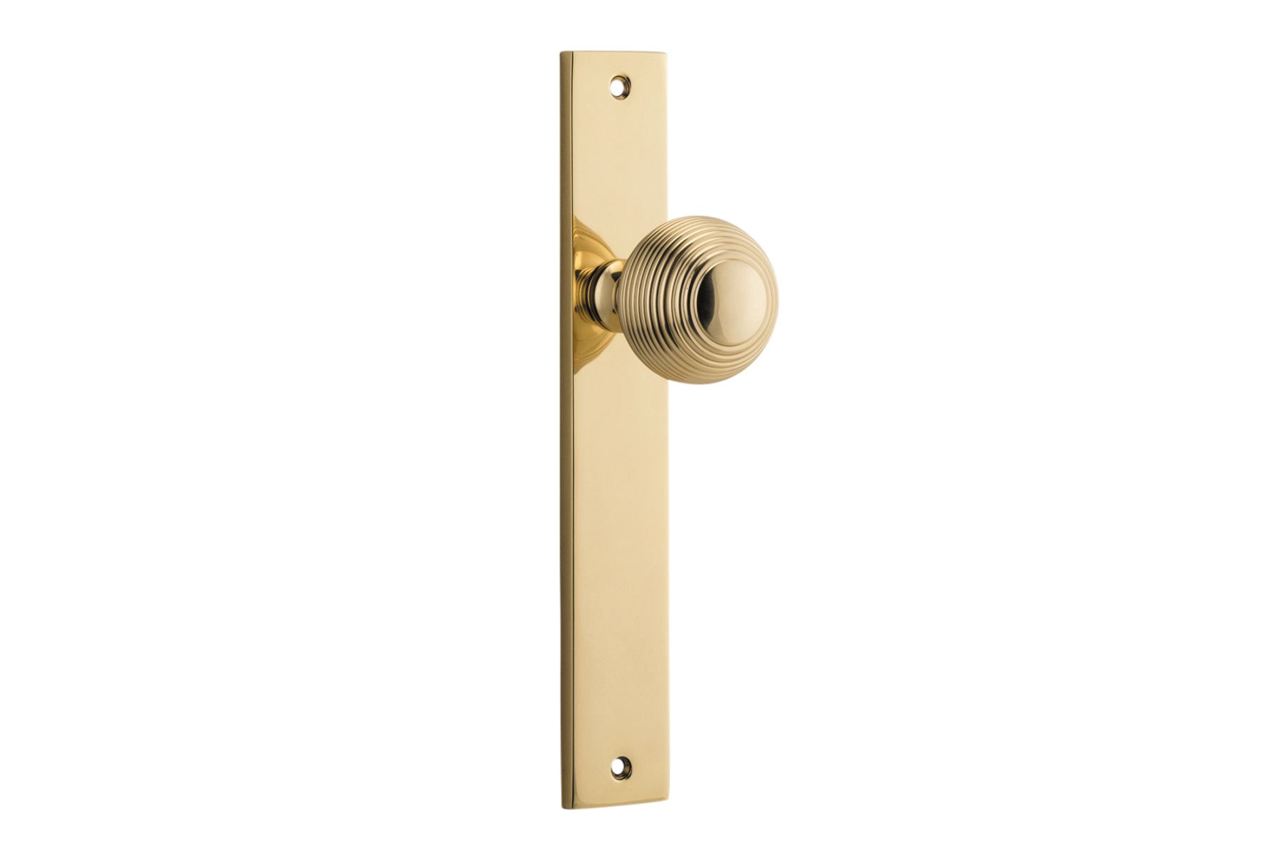 10324 - Guildford Knob - Rectangular Backplate - Polished Brass - Passage