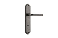 13720P85 - Annecy Lever - Shouldered Backplate - Distressed Nickel - Privacy