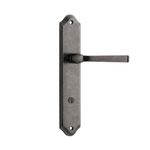 13720P85 - Annecy Lever - Shouldered Backplate - Distressed Nickel - Privacy