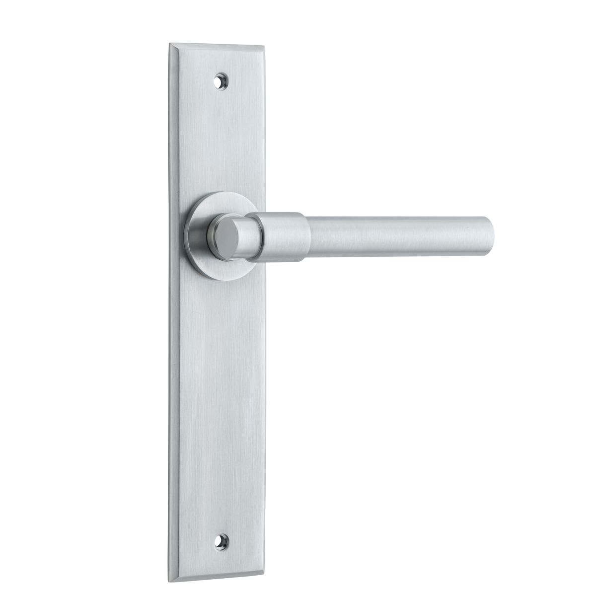 12404 - Helsinki Lever - Chamfered Backplate - Brushed Chrome - Passage