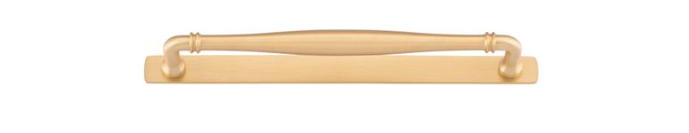 21086B - Sarlat Cabinet Pull with Backplate - CTC256mm - Brushed Brass