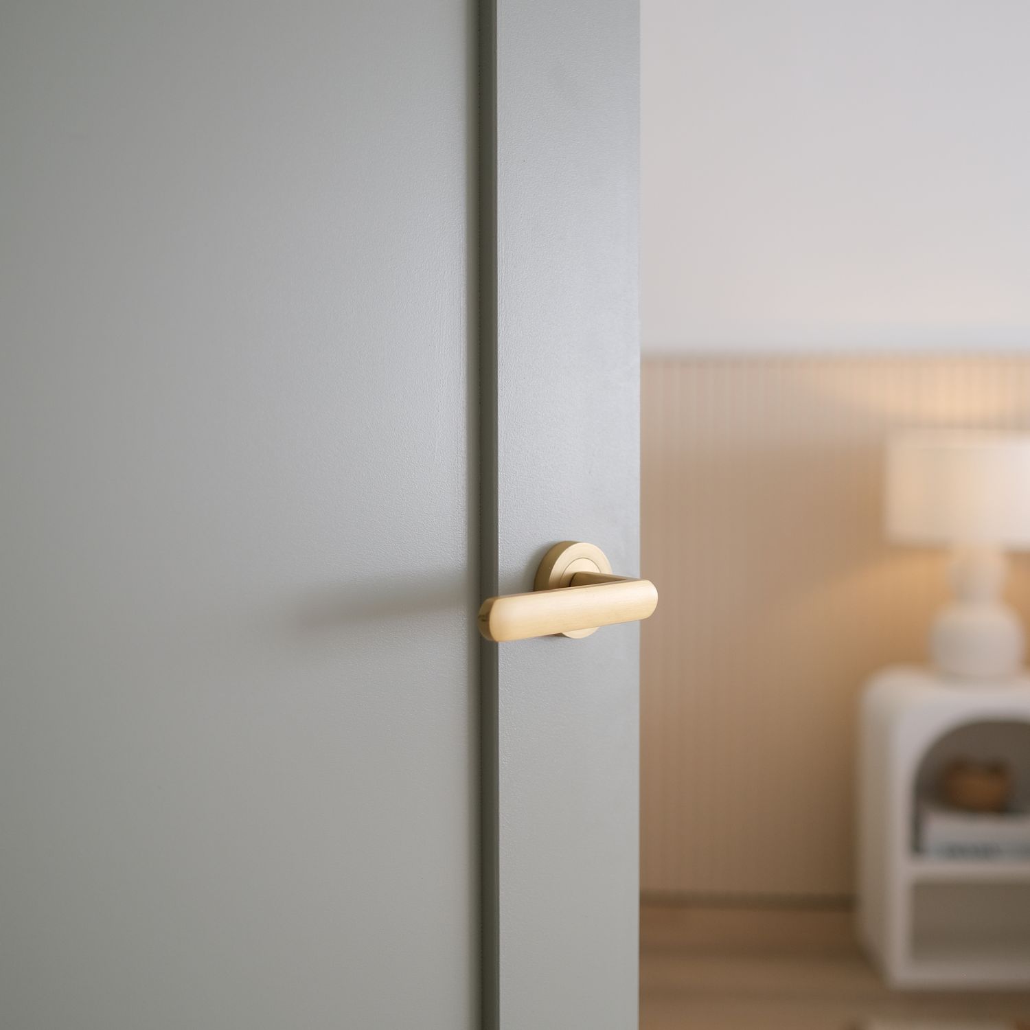 20776KPRIV60 - Osaka Lever - Round Rose Privacy Kit with Separate Privacy Turn - Brushed Brass - Privacy