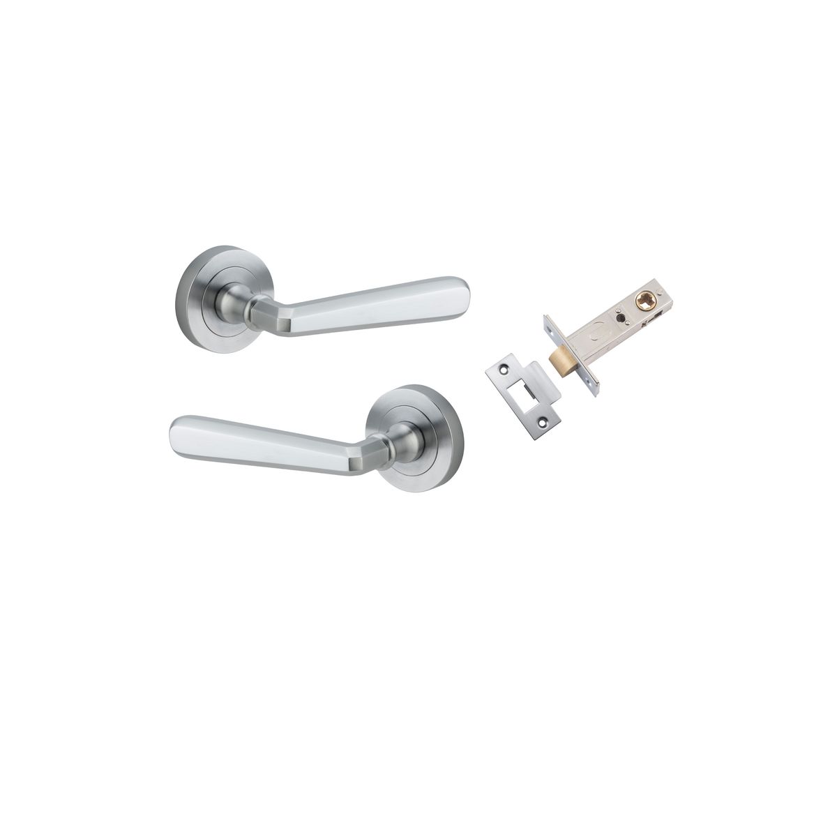 20805KPASS60 - Copenhagen Lever - Round Rose Passage Kit - Brushed Chrome - Passage
