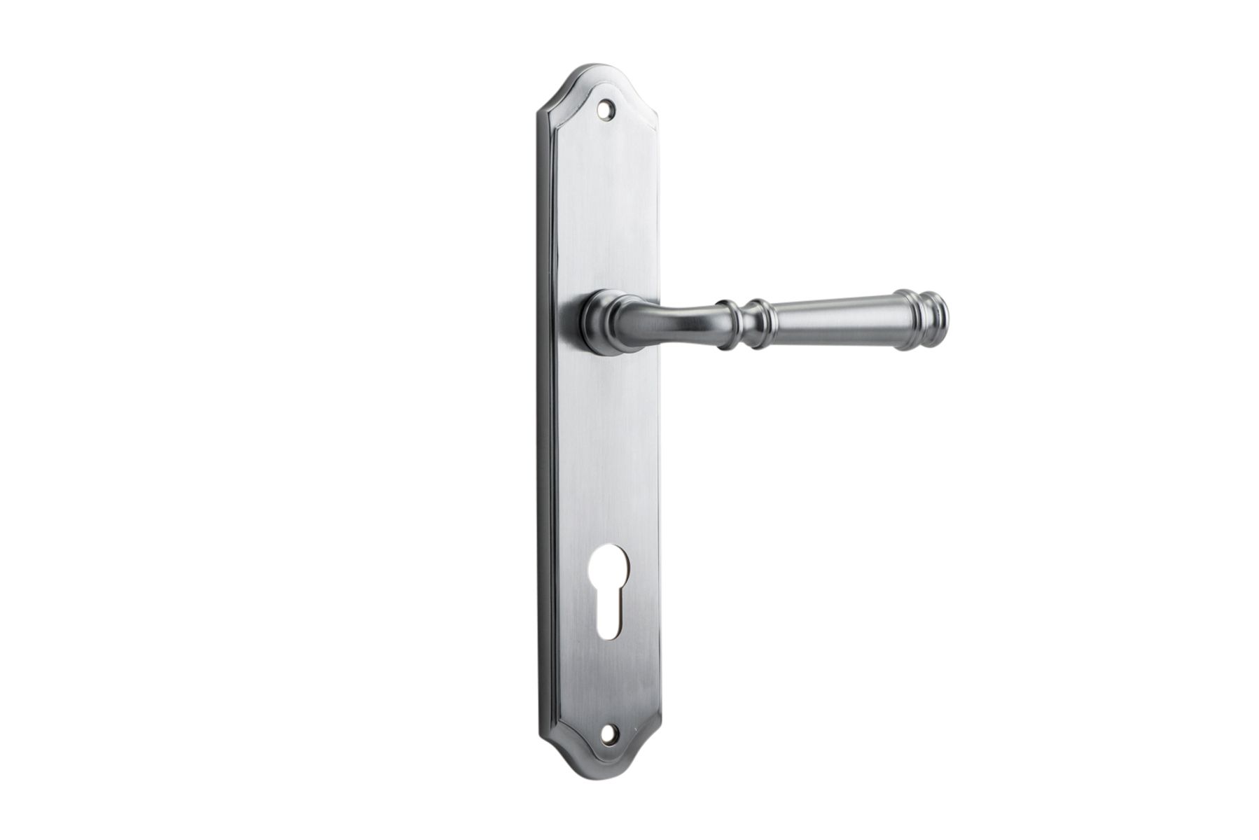 12218E85 - Verona Lever - Shouldered Backplate - Brushed Chrome - Entrance