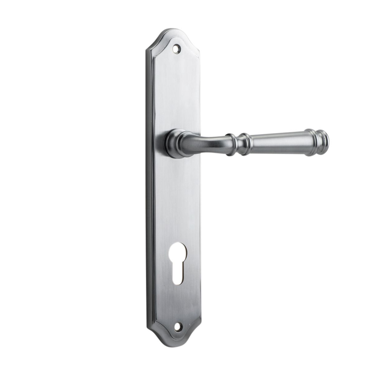 12218E85 - Verona Lever - Shouldered Backplate - Brushed Chrome - Entrance