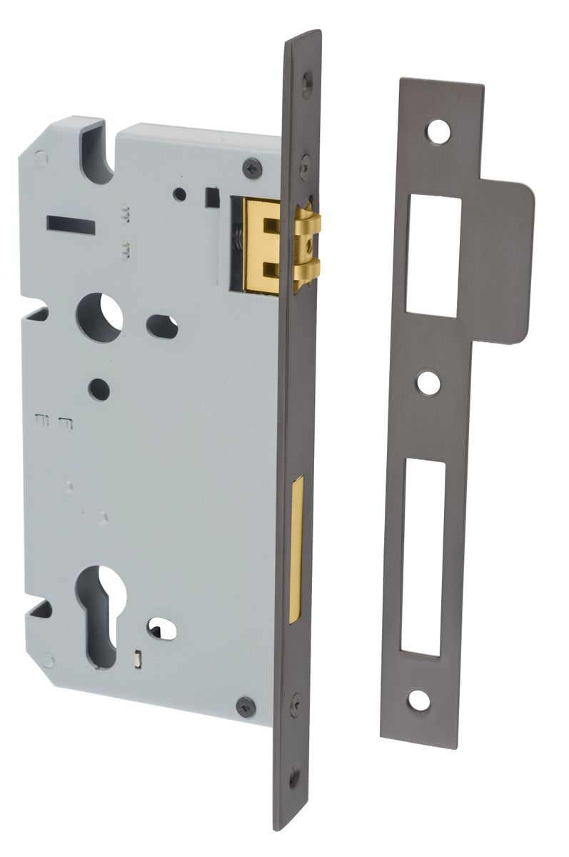 17322 - 85mm Euro Roller Mortice Lock - 60mm Backset - Graphite PVD