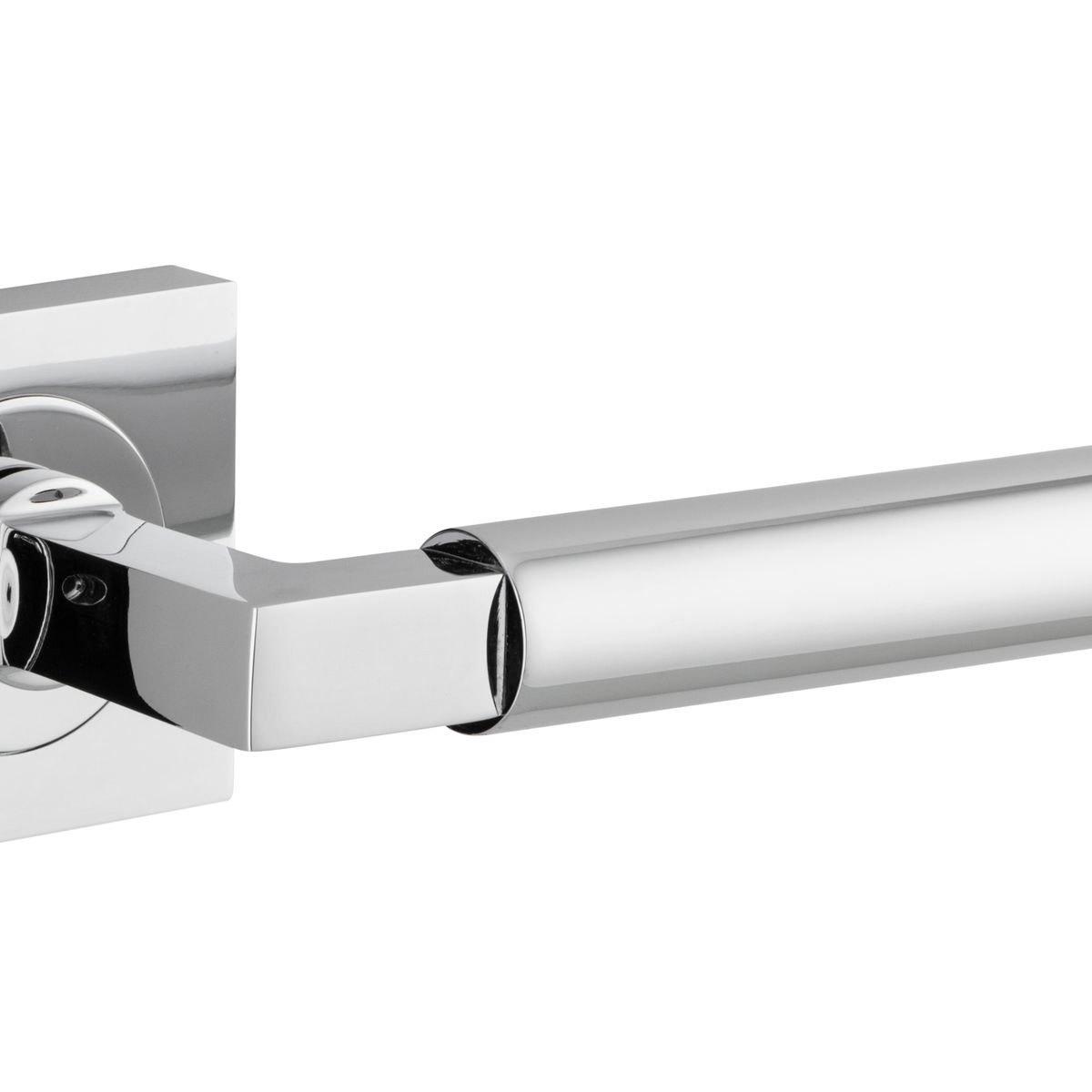 0414 - Berlin Lever - Square Rose - Polished Chrome - Passage