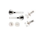 0328KPRIV60 - Annecy Lever - Round Rose Privacy Kit with Separate Privacy Turn - Polished Nickel - Privacy