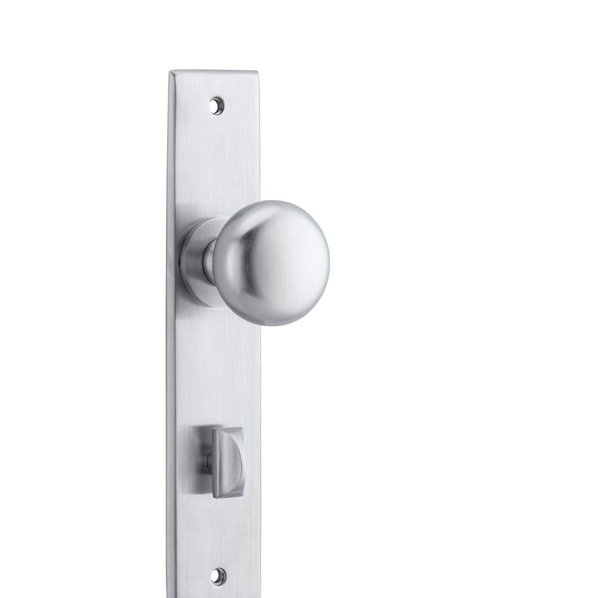 12446P85 - Cambridge Knob - Chamfered Backplate - Brushed Chrome - Privacy