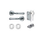 0315KENTR60KK - Verona Lever - Round Rose Entrance Kit with Separate High Security Lock - Brushed Chrome - Entrance