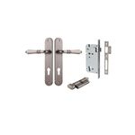 13724KENTR60KT - Sarlat Lever - Oval Backplate Entrance Kit with High Security Lock - Distressed Nickel - Entrance