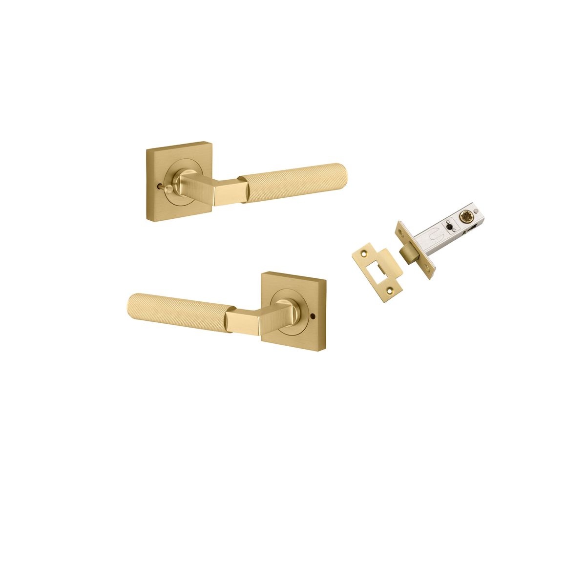 16269KIBPRIV60 - Brunswick Lever - Square Rose Privacy Kit (Inbuilt Privacy) - Brushed Gold PVD - Privacy