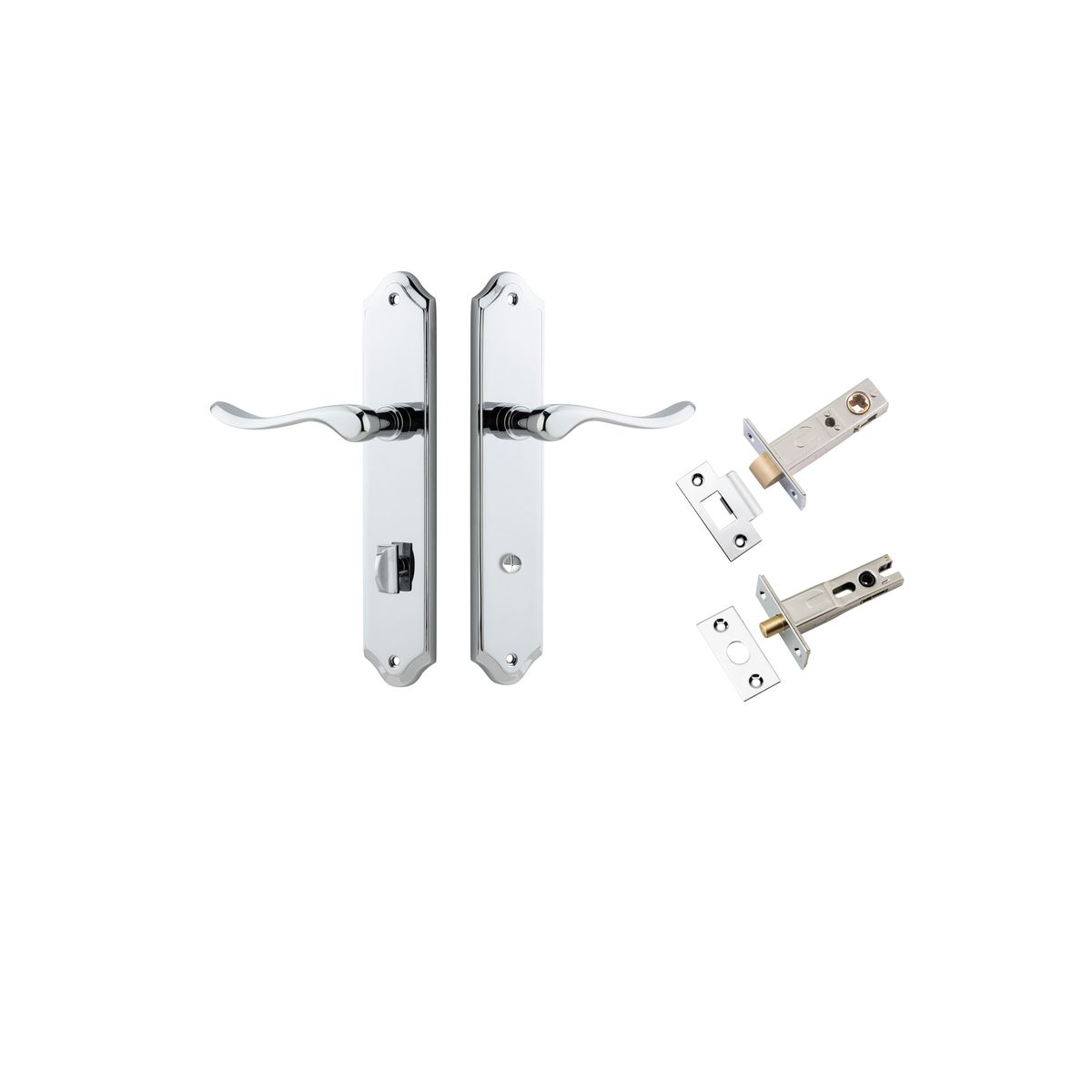11922KPRIV60 - Stirling Lever - Shouldered Backplate Privacy Kit with Privacy Turn - Polished Chrome - Privacy