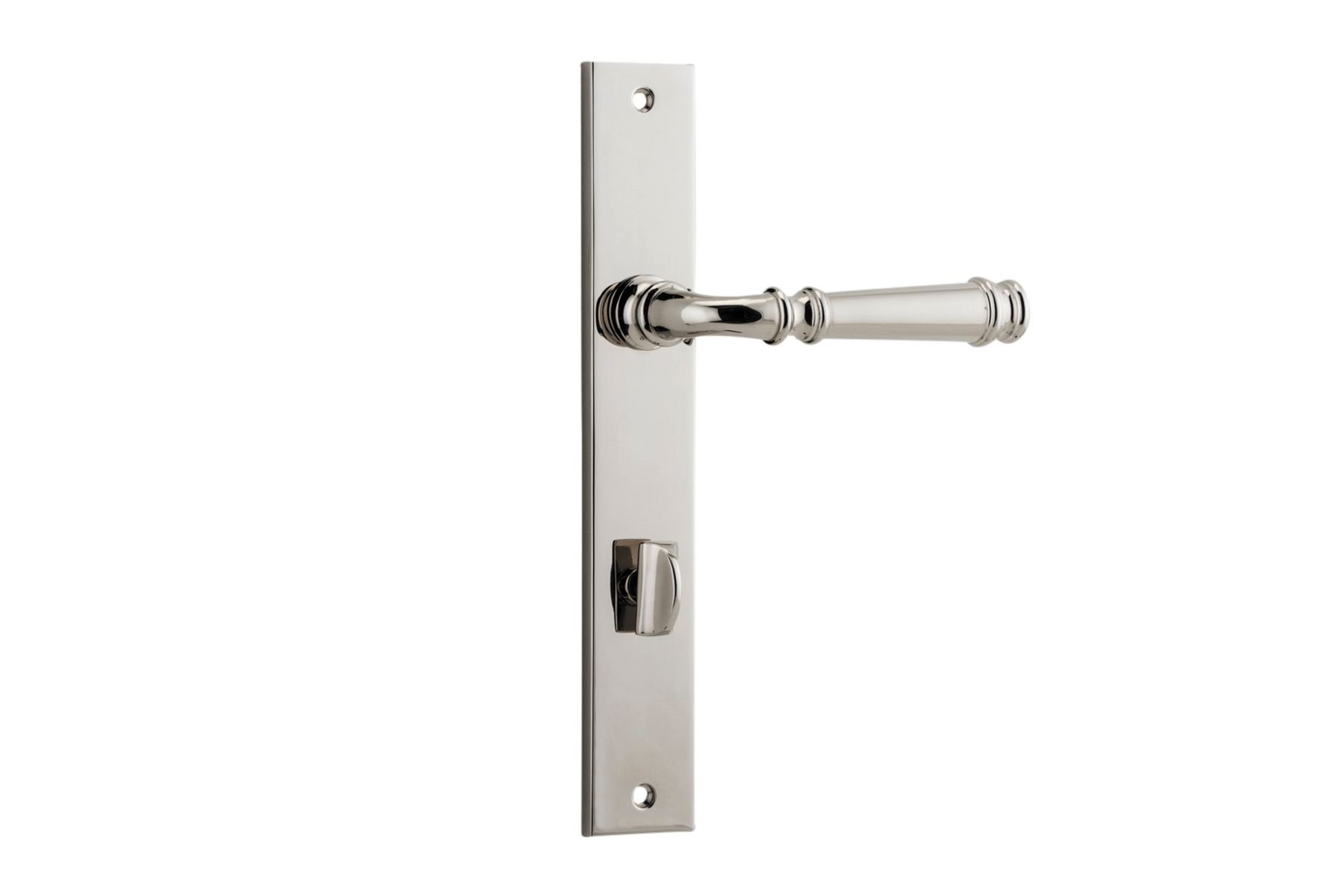 14206P85 - Verona Lever - Rectangular Backplate - Polished Nickel - Privacy
