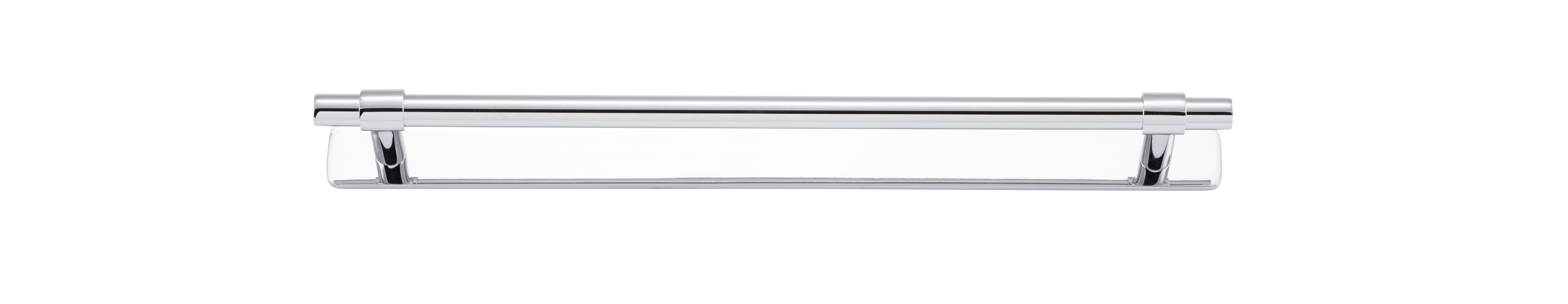 21024B - Helsinki Cabinet Pull with Backplate - CTC256mm - Polished Chrome