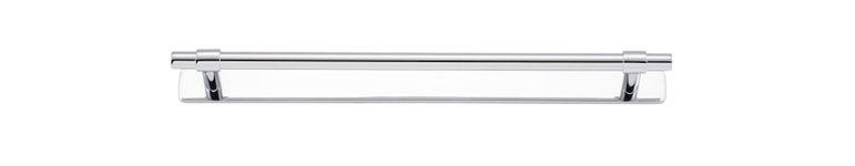 21024B - Helsinki Cabinet Pull with Backplate - CTC256mm - Polished Chrome