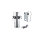 11838KENTR60KT - Paddington Knob - Stepped Backplate Entrance Kit with High Security Lock - Polished Chrome - Entrance