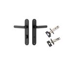 12864KPRIV60 - Osaka Lever - Oval Backplate Privacy Kit with Privacy Turn - Matt Black - Privacy
