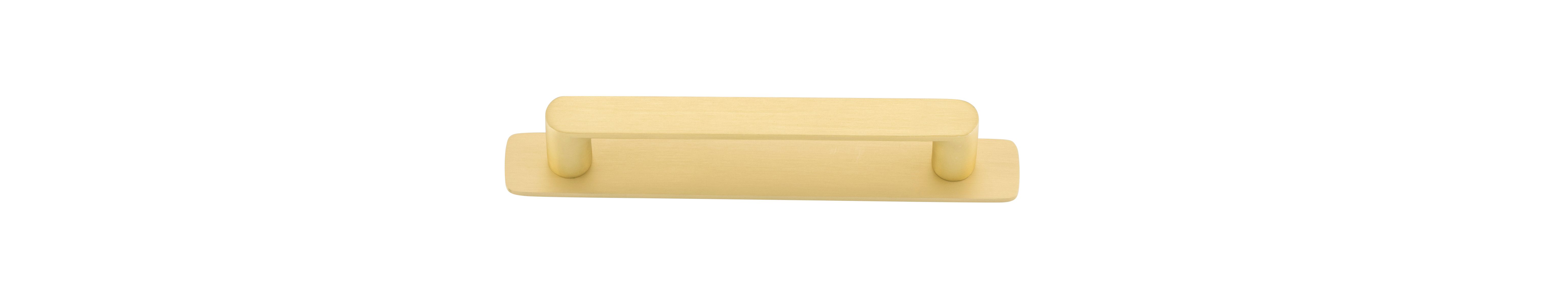 17431B - Osaka Cabinet Pull with Backplate - CTC128mm - Brushed Gold PVD