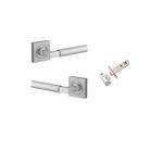 0415KPASS60 - Berlin Lever - Square Rose Passage Kit - Brushed Chrome - Passage