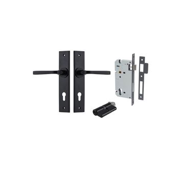 Annecy Lever - Chamfered Backplate Entrance Kit with High Security Lock
