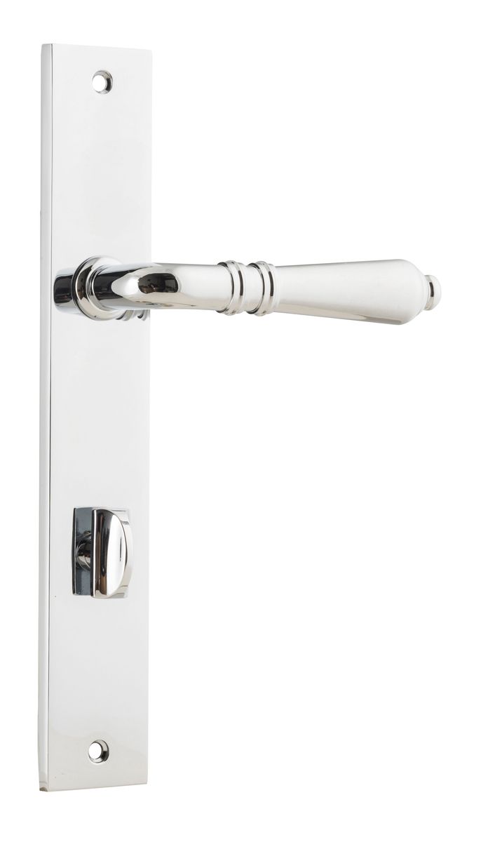 11700P85 - Sarlat Lever - Rectangular Backplate - Polished Chrome - Privacy