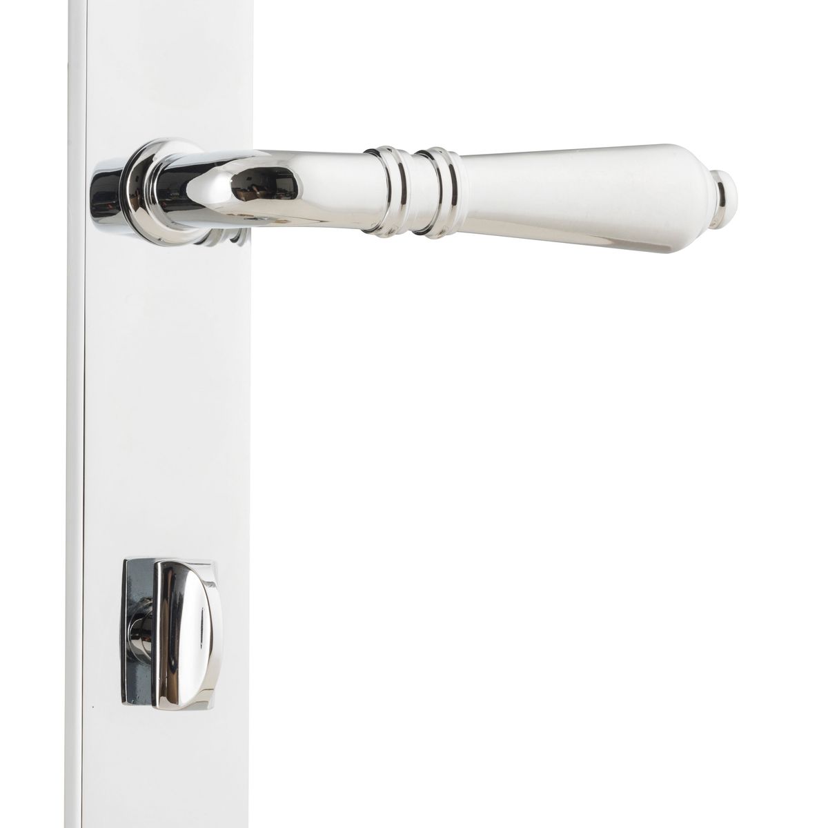 11700P85 - Sarlat Lever - Rectangular Backplate - Polished Chrome - Privacy