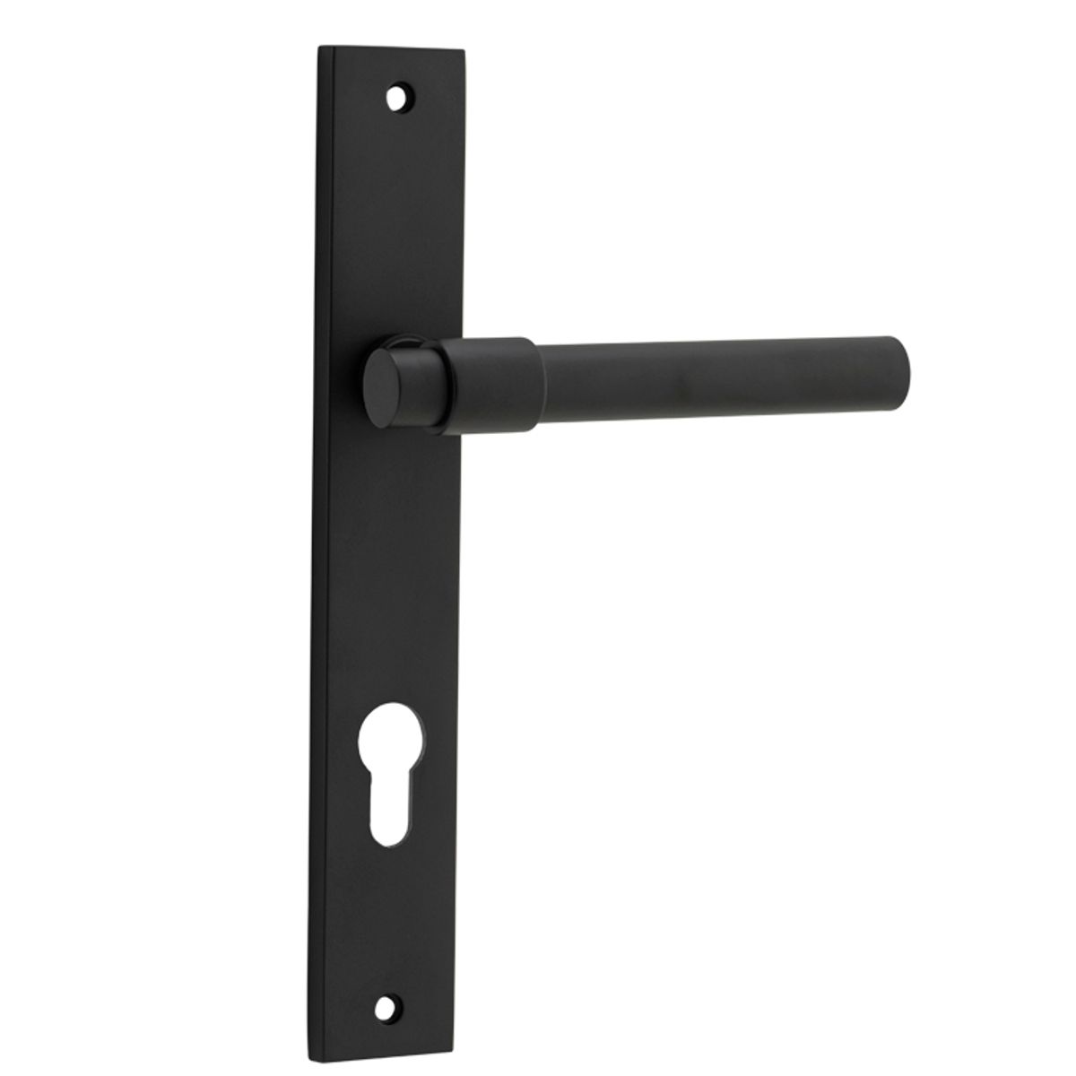 12896E85 - Helsinki Lever - Rectangular Backplate - Matt Black - Entrance