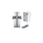11842KENTR60KT - Guildford Knob - Stepped Backplate Entrance Kit with High Security Lock - Polished Chrome - Entrance