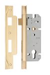 6108 - Rebated 85mm Euro Mortice Locks - 45mm Backset - Brushed Brass