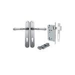 12230KENTR60KT - Verona Lever - Oval Backplate Entrance Kit with High Security Lock - Brushed Chrome - Entrance