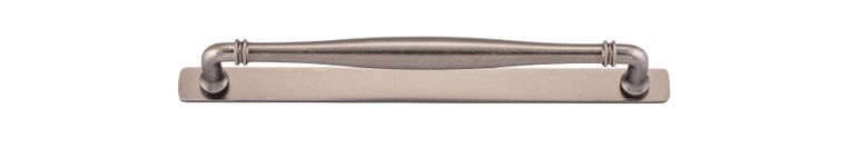 21087B - Sarlat Cabinet Pull with Backplate - CTC256mm - Distressed Nickel