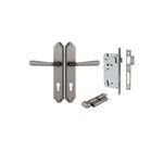13874KENTR60KT - Copenhagen Lever - Shouldered Backplate Entrance Kit with High Security Lock - Distressed Nickel - Entrance