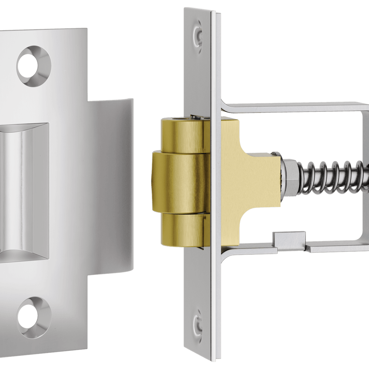 21855 - Roller Latch with Face Plate and Striker - Polished Chrome