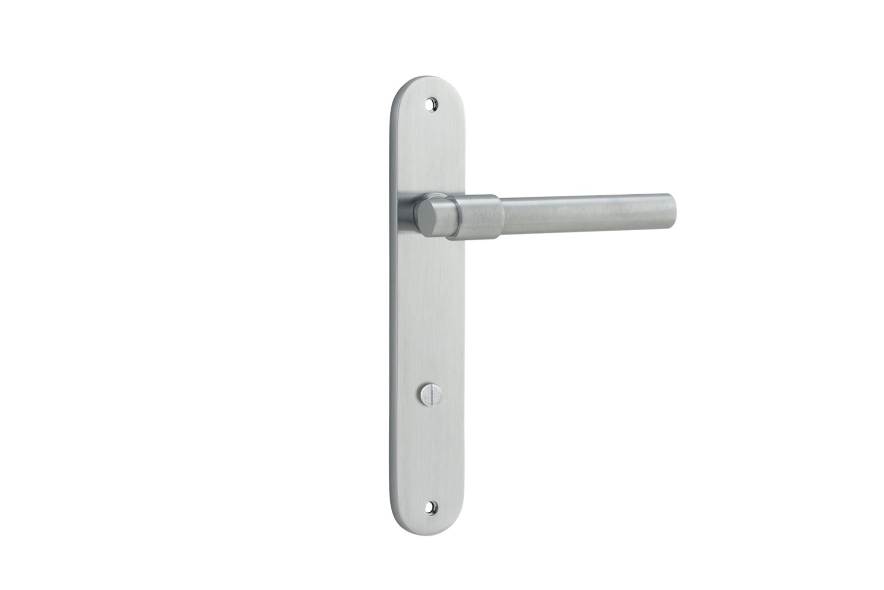 12400P85 - Helsinki Lever - Oval Backplate - Brushed Chrome - Privacy